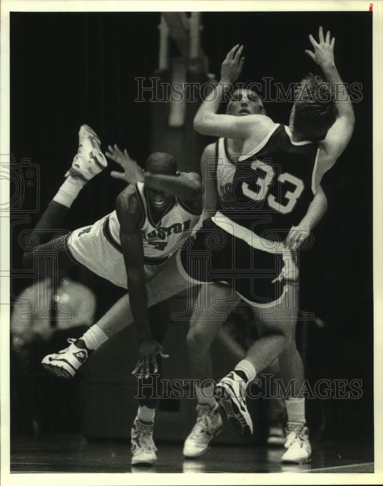 1989 Press Photo Houston and Southern Methodist play college basketball- Historic Images