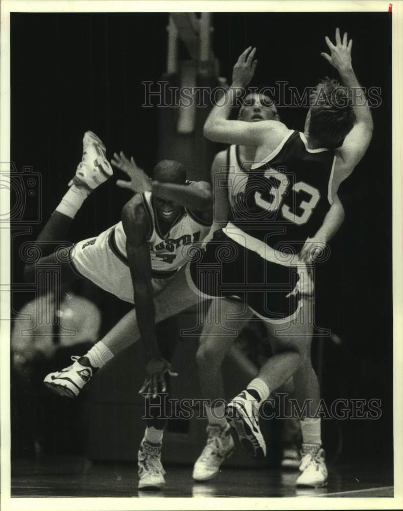 1989 Press Photo Houston and Southern Methodist play college basketball- Historic Images