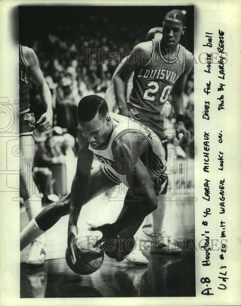 1983 Press Photo Houston and Louisville play college basketball - hcs26040- Historic Images