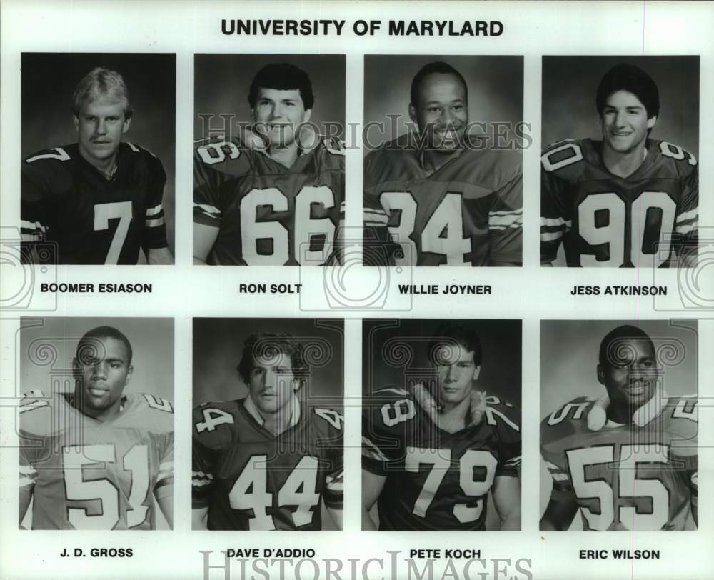 1986 Press Photo University of Maryland football head shots - hcs26086- Historic Images