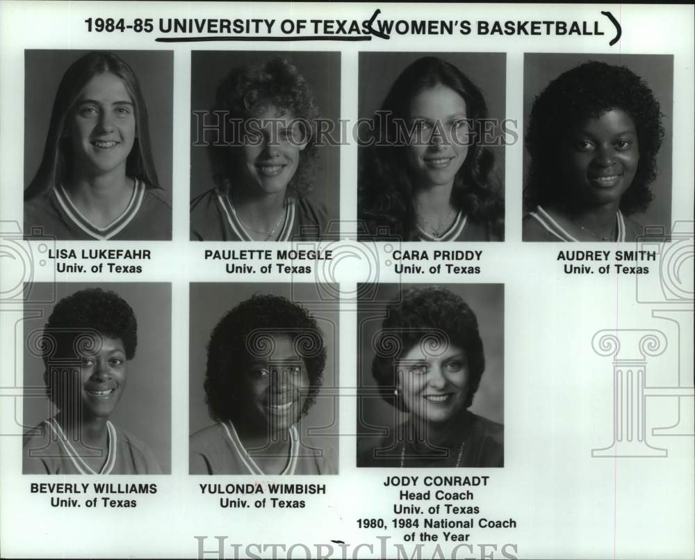 1984 Press Photo University of Texas women&#39;s basketball head shots - hcs26104- Historic Images