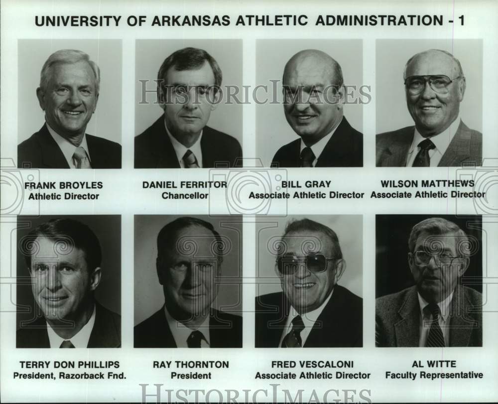 1990 Press Photo University of Arkansas athletic administration - hcs26196- Historic Images