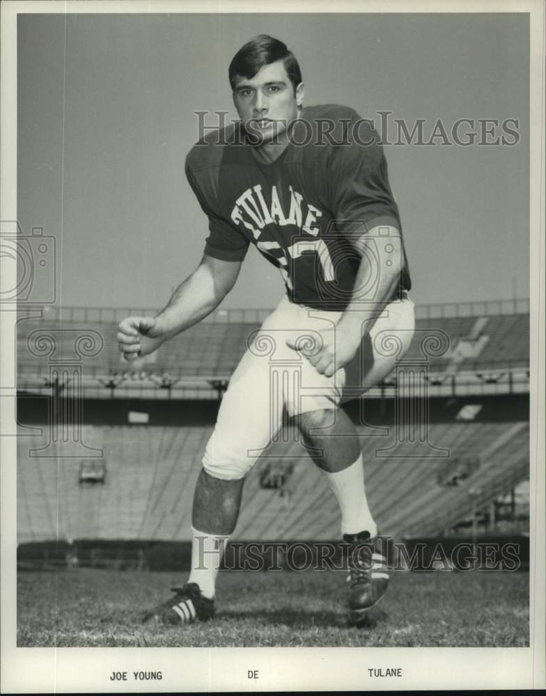 1972 Press Photo Tulane college football player Joe Young - hcs26301- Historic Images