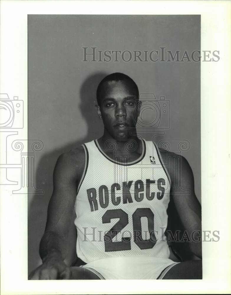 1990 Press Photo Houston Rockets basketball player Kennard Winchester- Historic Images