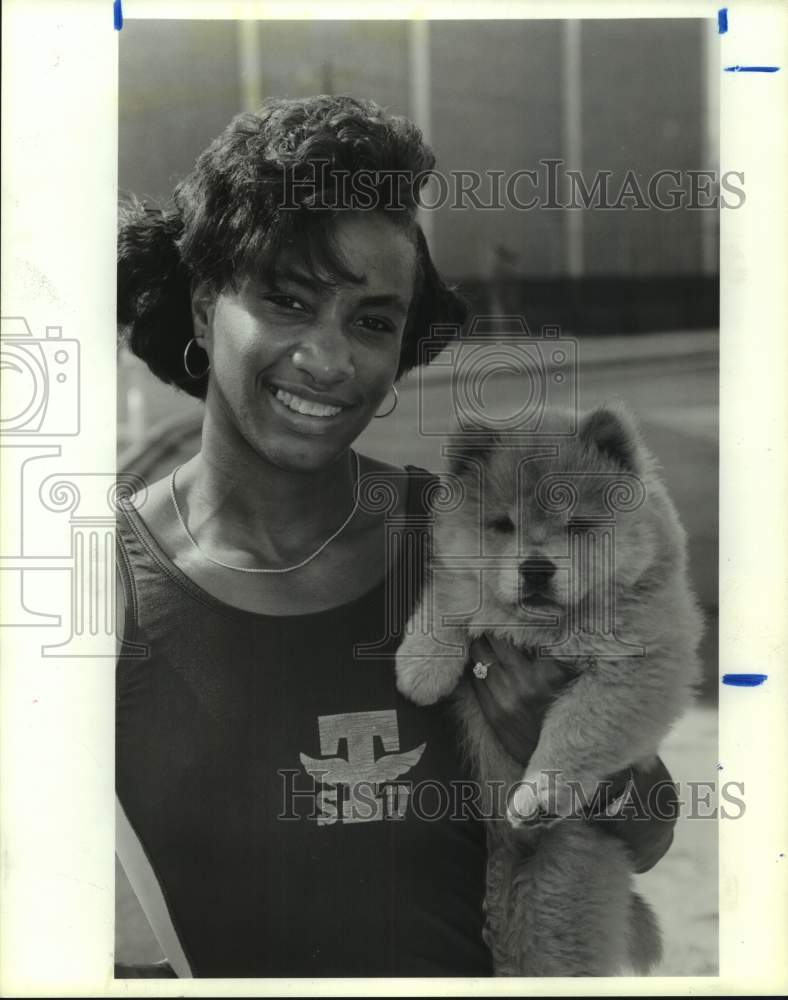 1989 Press Photo TSU sprinter Dyan Webber recovering from loss of her mother- Historic Images