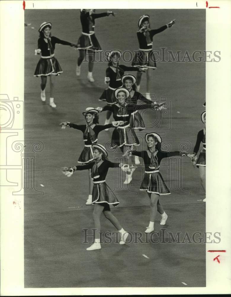 1986 Press Photo U.S. Olympic Festival Drill Team in the Opening Ceremonies- Historic Images