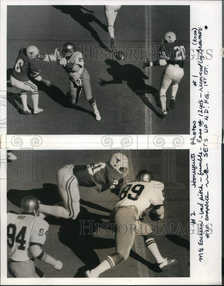 1978 Press Photo North Dakota and Texas Football Players at Cotton Bowl Game- Historic Images