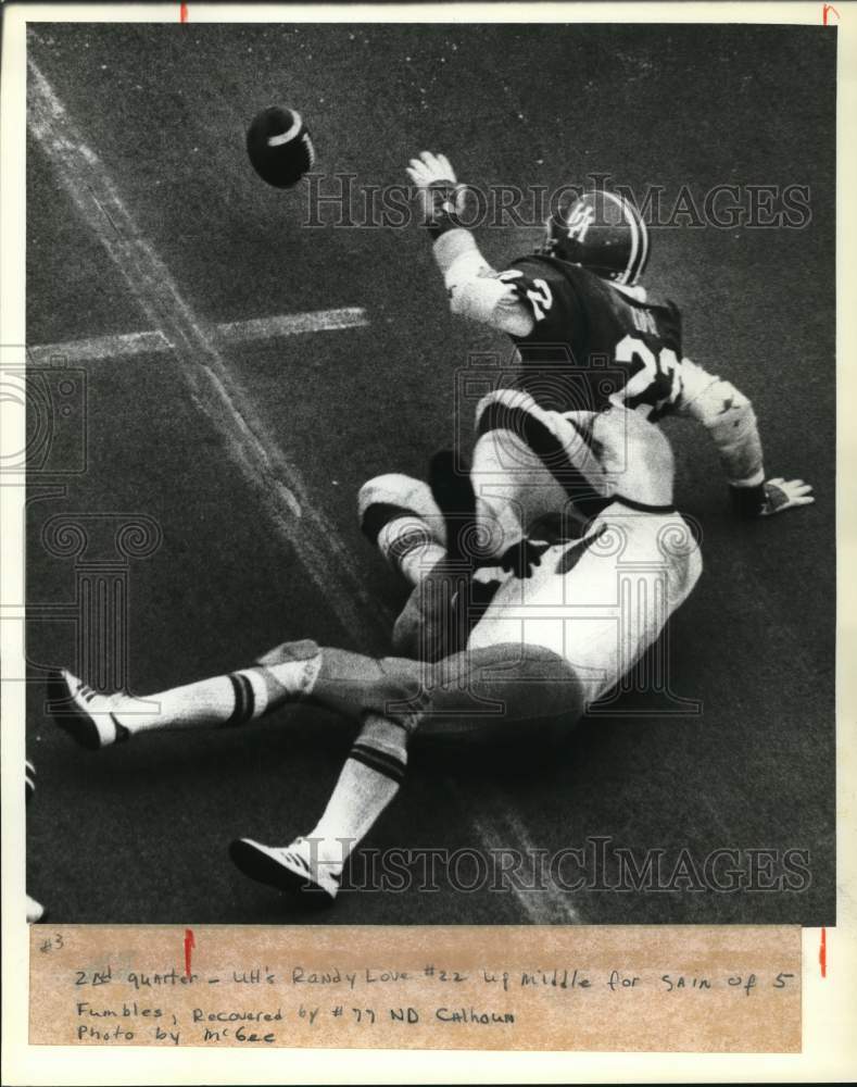 1979 Press Photo Randy Love and Joe Montana at Cotton Bowl Football Game- Historic Images