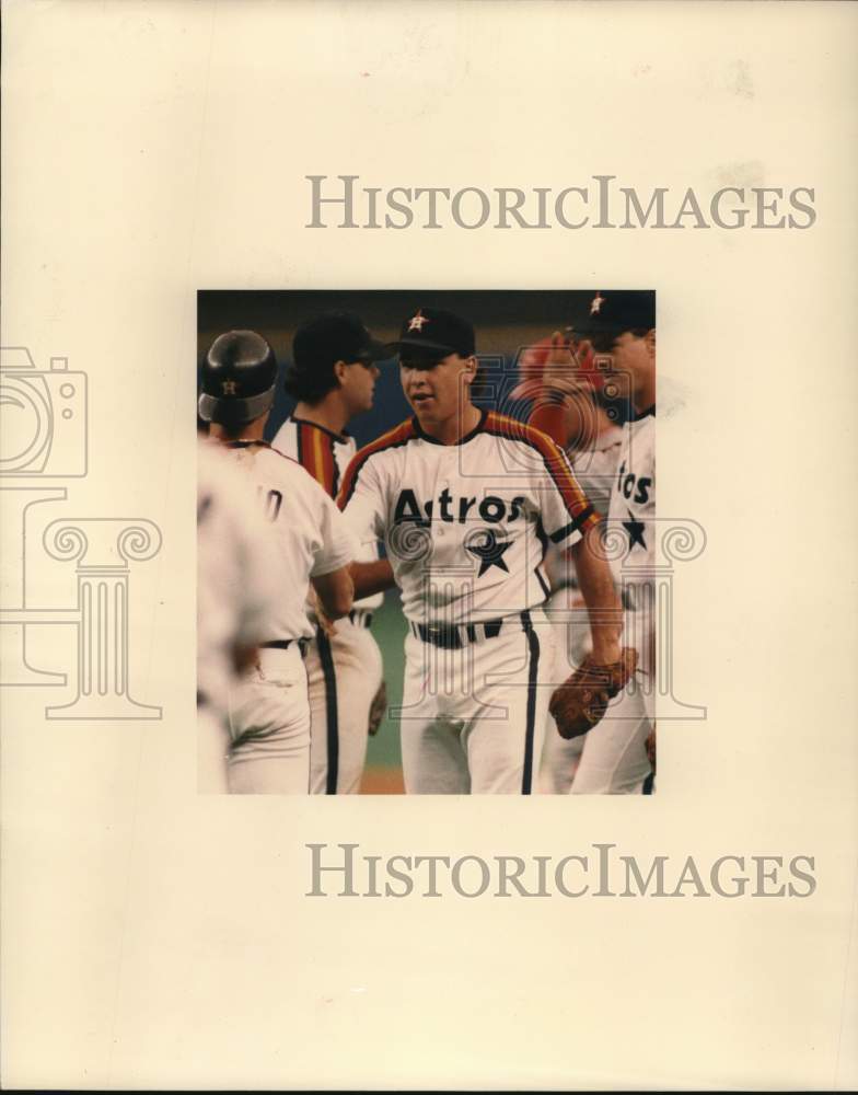 1989 Press Photo Houston Astros Baseball Player Mark Portugal with Team- Historic Images