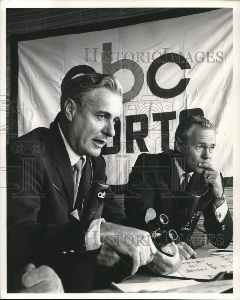 1964 Press Photo Curt Gowdy, ABC Sports Commentator with Co-Host - hcs27875- Historic Images
