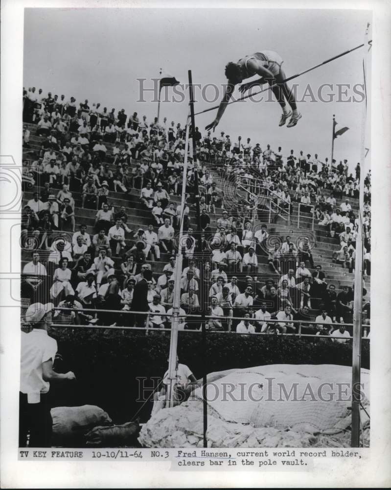 1964 Press Photo World Record Pole Vaulter Fred Hansen - hcs27979- Historic Images