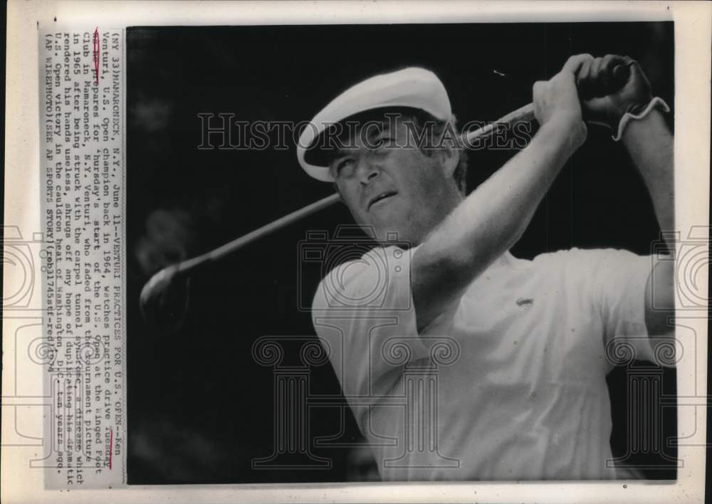 1964 Press Photo Golfer Ken Venturi at Winged Foot Club in Mamoroneck, New York- Historic Images