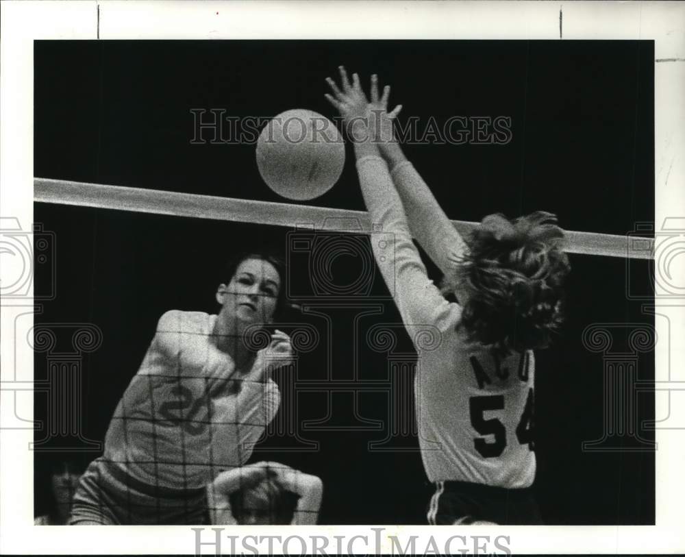 1977 Press Photo Volleyball Player Virginia Demni at Game - hcs28288- Historic Images