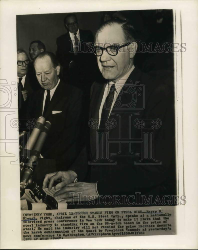1962 Press Photo New York-Roger M. Blough, chairman of U.S. Steel Corporation