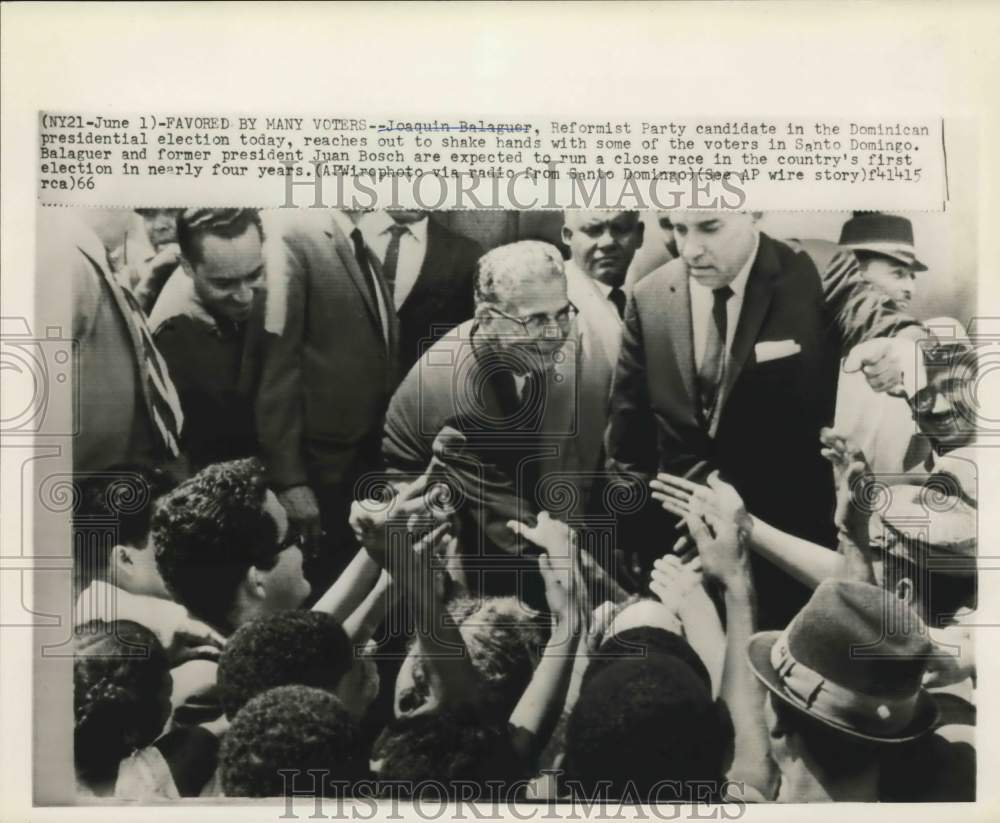 1966 Press Photo Joaquin Balaguer, Dominican presidential Reformist candidate
