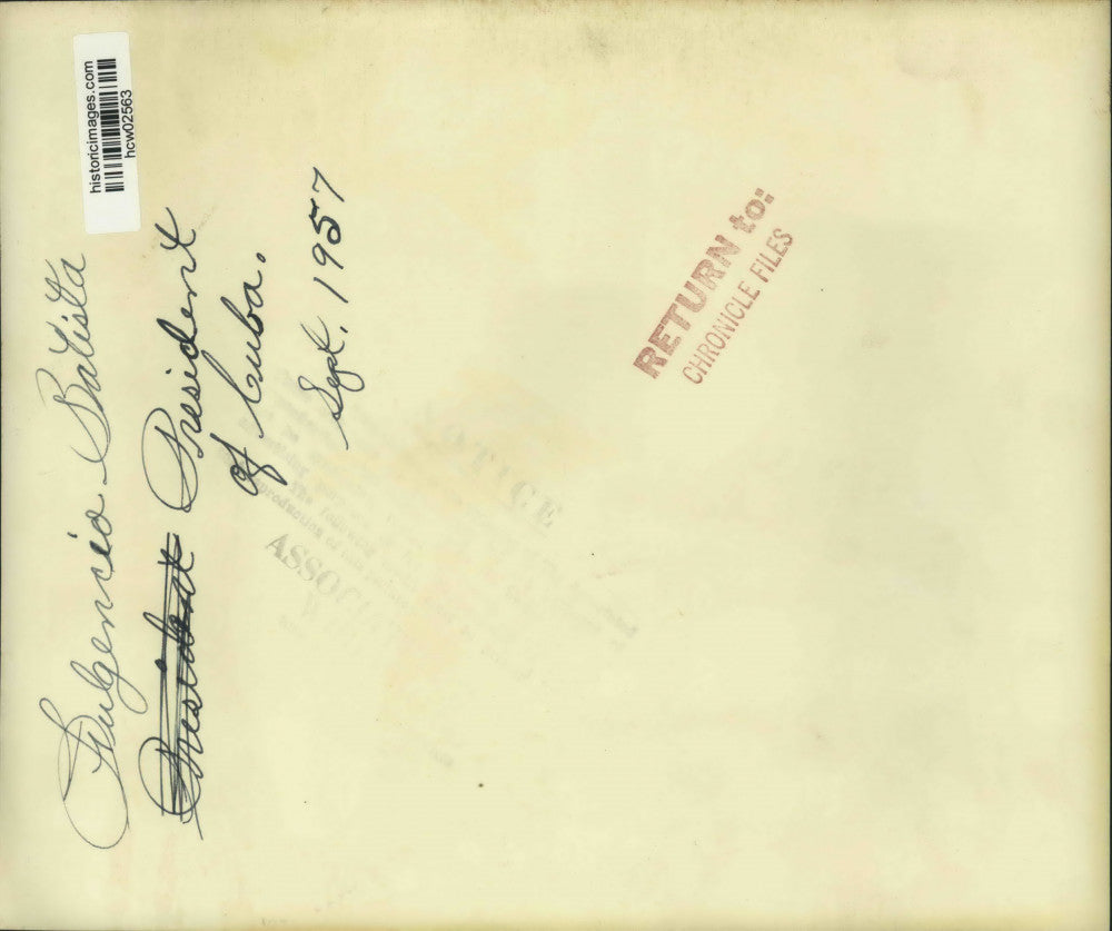 1957 Press Photo Cuban president Fulgencio Batista speaks at Palace of Justice