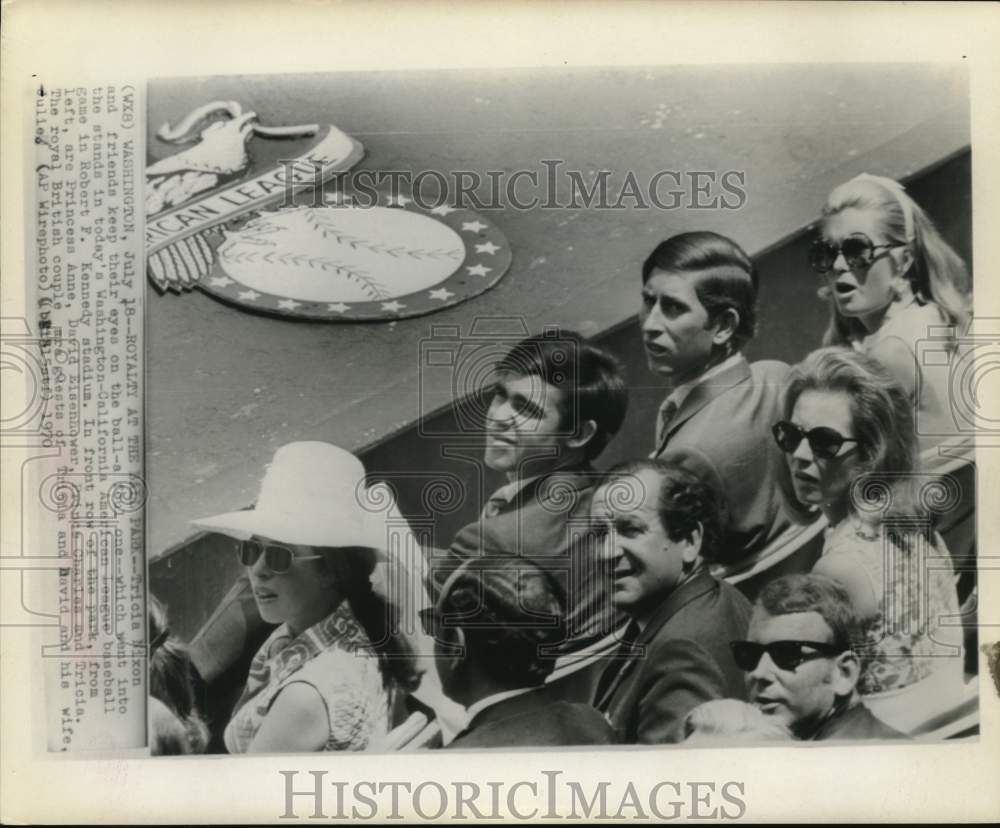 1970 Press Photo Tricia Nixon, Princess Anne, Prince Charles &amp; David Eisenhower- Historic Images