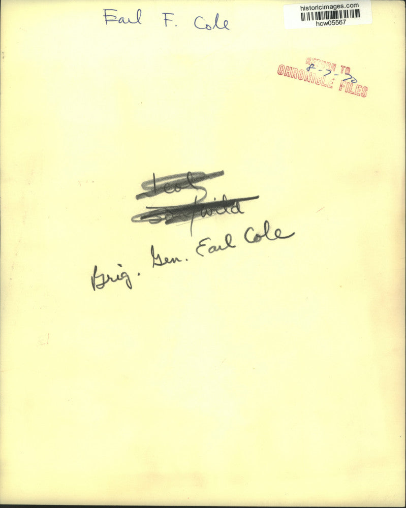 1967 Press Photo Earl Cole demoted to Colonel, stripped of medal by Army