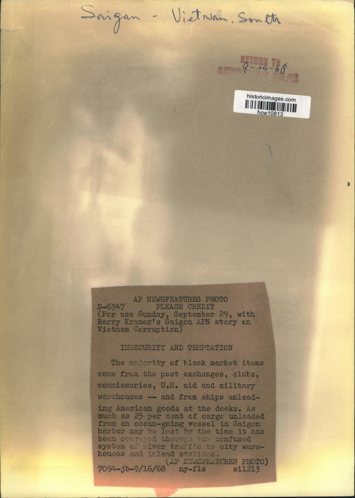 1968 Press Photo Aerial view of ships in South Vietnam's Saigon harbor