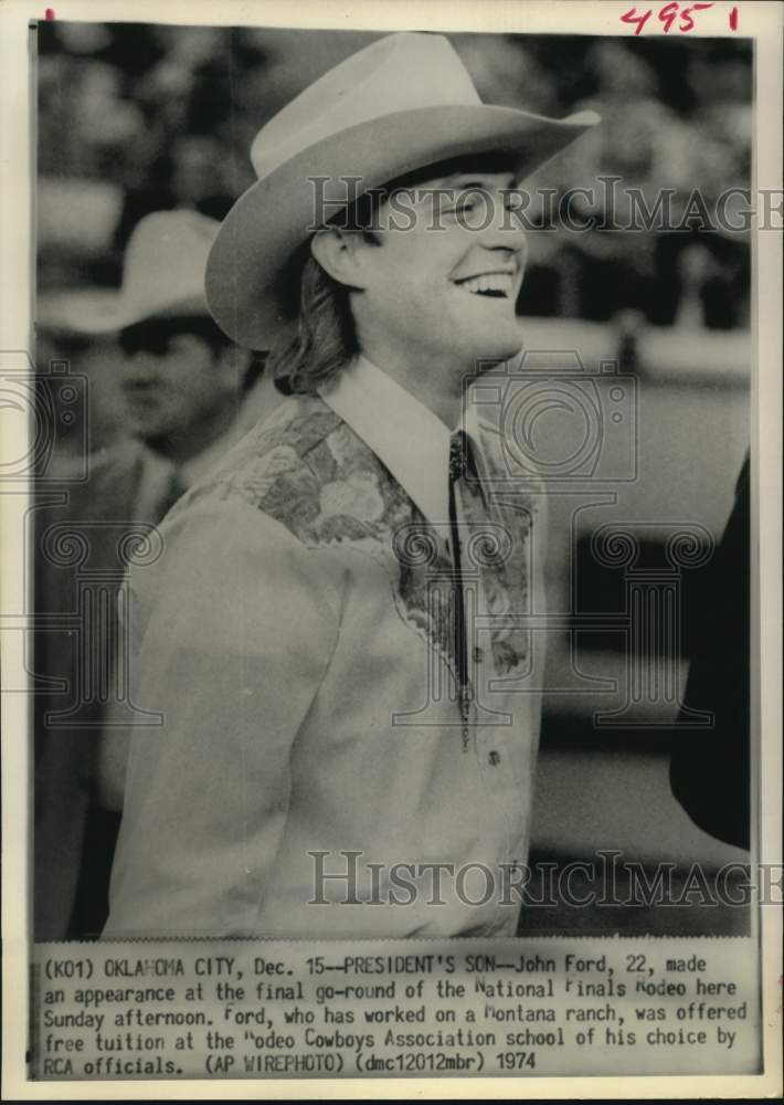 1974 Press Photo John Ford at National Finals Rodeo in Oklahoma City - hcw16349- Historic Images