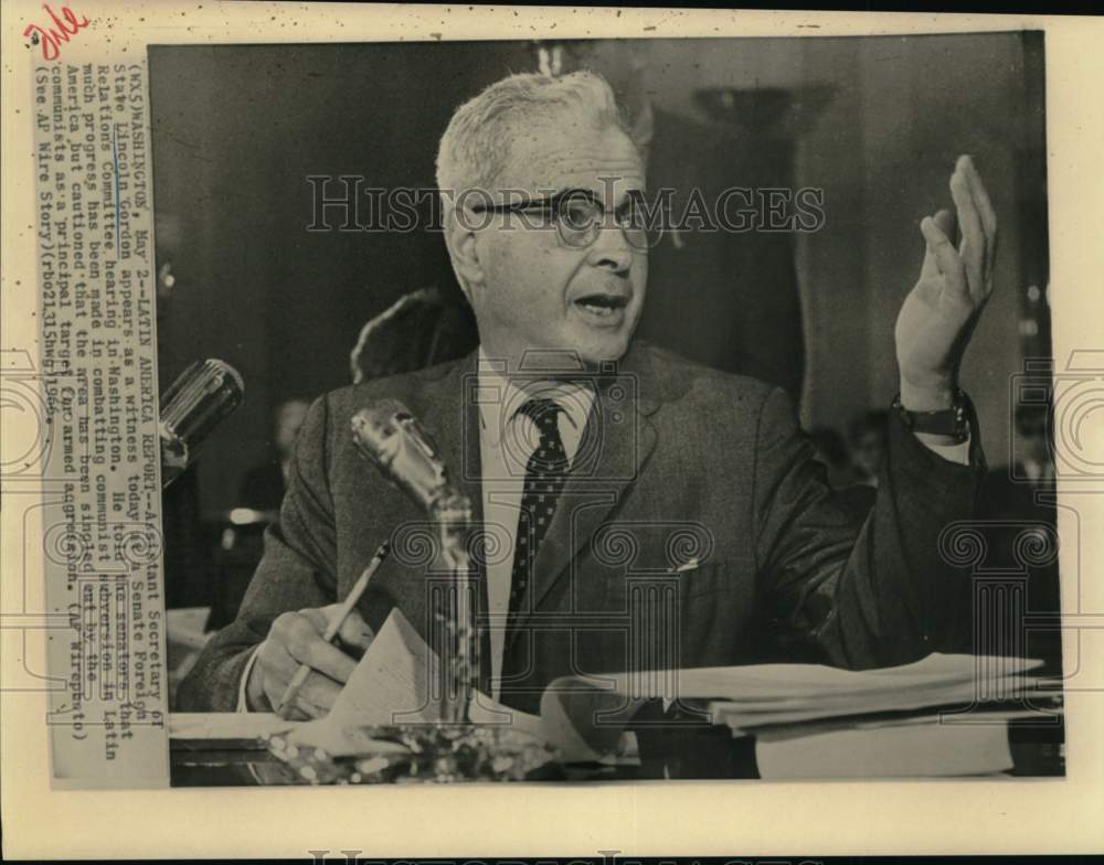1966 Press Photo Assistant Secretary of State Lincoln Gordon in Washington
