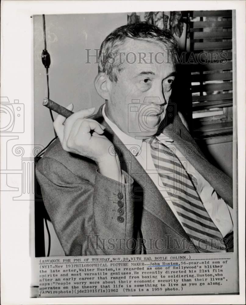 1959 Press Photo Film Director John Huston - hcw35347- Historic Images