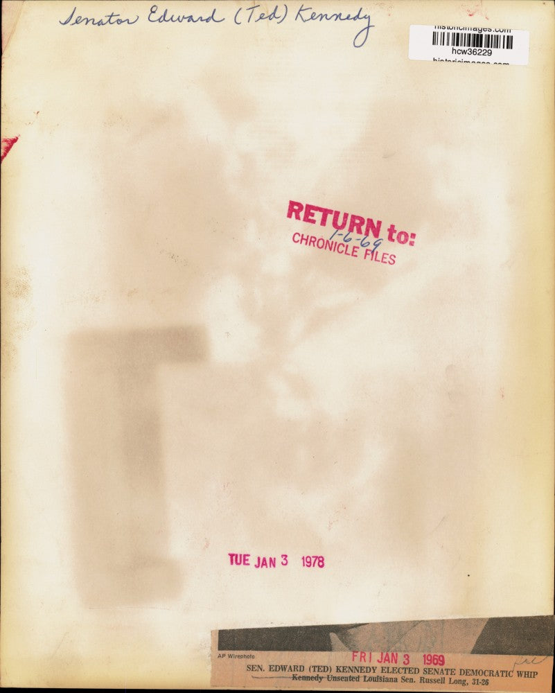 1969 Press Photo MA Senator Ted Kennedy Elected Assistant Democratic Leader