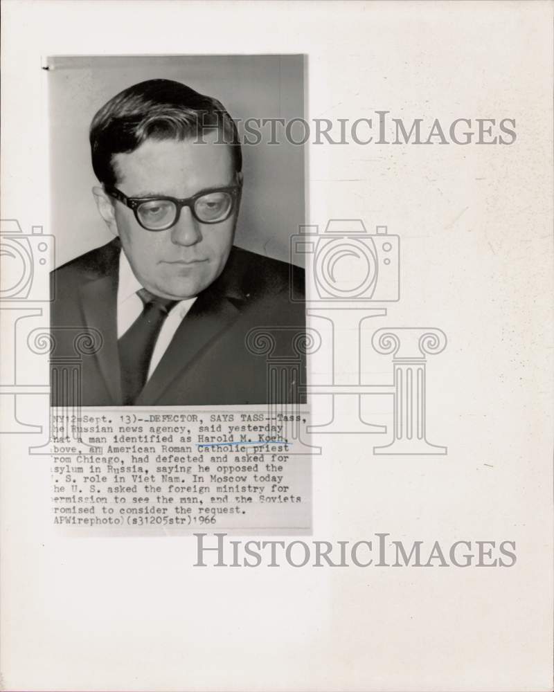 1966 Press Photo American Priest Harold Koch Who Sought Asylum in Russia