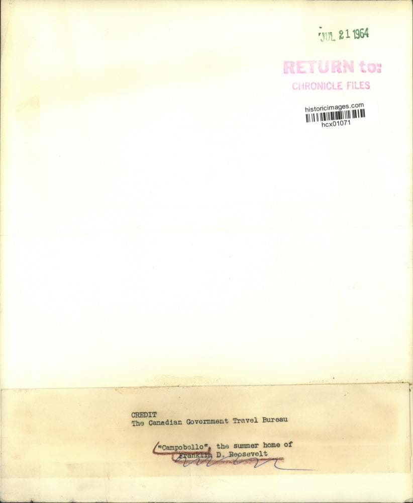 1964 Press Photo "Campobello" the summer home of Franklin D. Roosevelt.