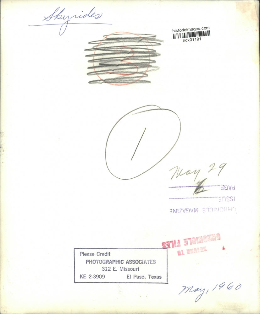 1960 Press Photo Lady rides on a Skyrides - hcx01191