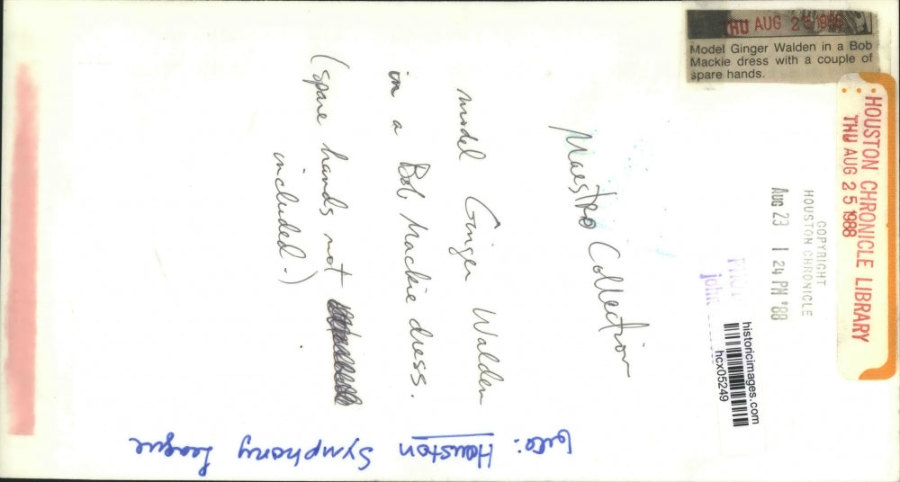 1988 Press Photo Model Ginger Walden in a Bob Mackie dress - hcx05249