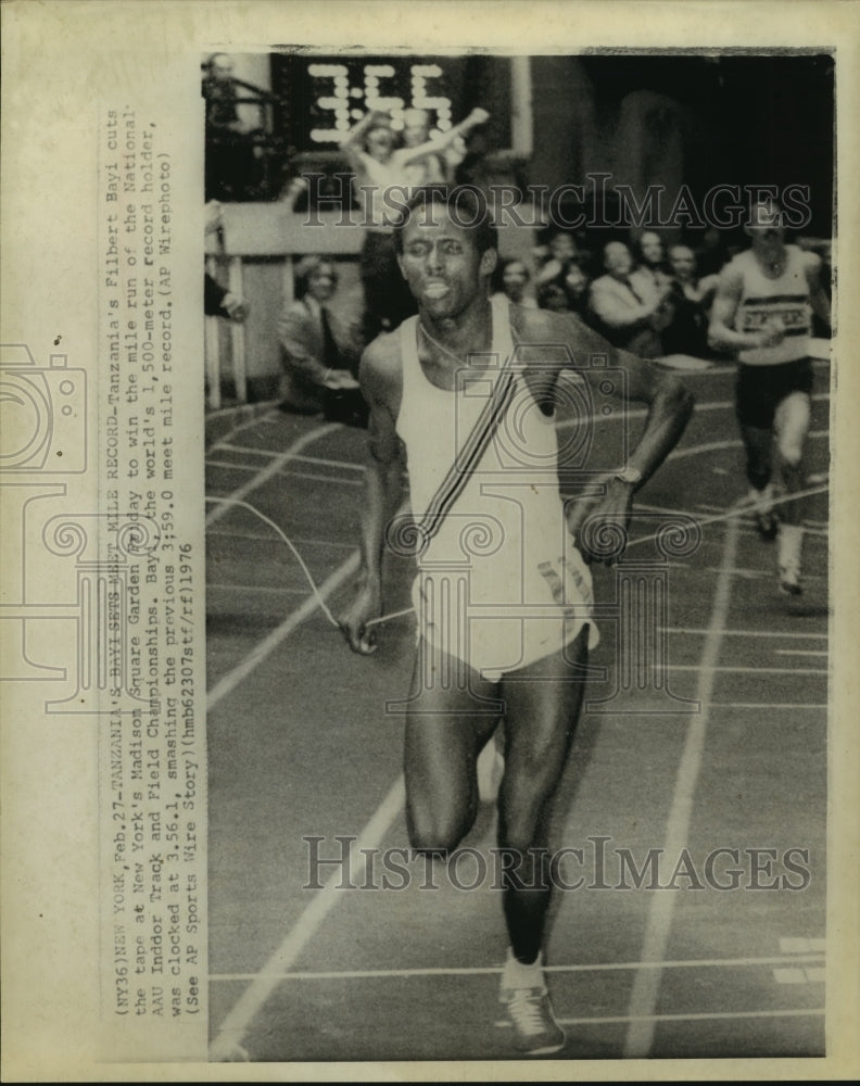 1976 Press Photo Tanzania&#39;s Filbert Bayi, New York&#39;s Madison Square Garden- Historic Images