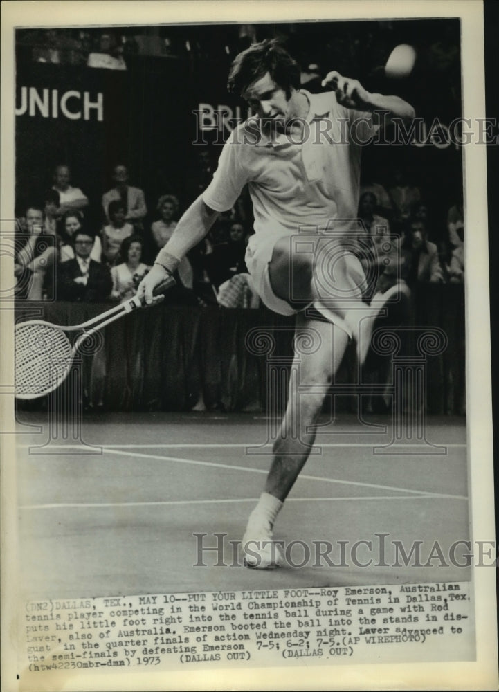 1973 Press Photo Roy Emerson, Australian tennis player in Dallas, Texas