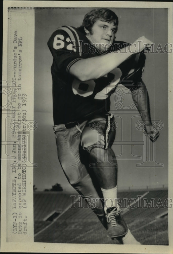 1973 Press Photo Purdue's Football Player Dave Butz, Lafayette, Indian ...