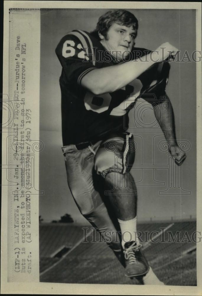 1973 Press Photo Purdue's Football Player Dave Butz, Lafayette, Indiana.- Historic Images