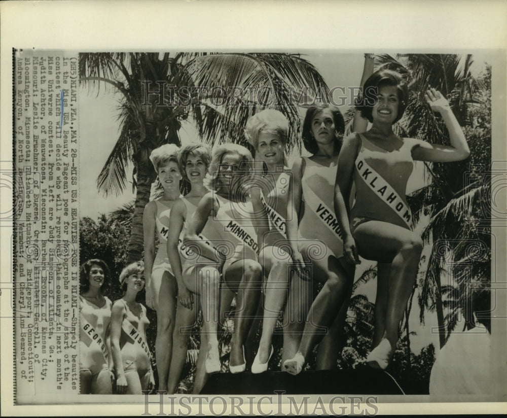1965 Press Photo Beauties of the Miss USA Beauty pageant, Miami, FL - hcx11432