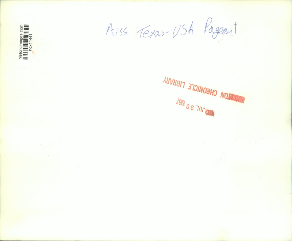 1987 Press Photo Bob Eubanks & Kim Tomes Dutton Host Miss Texas-USA Pageant.