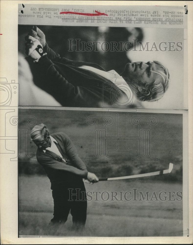 1971 Press Photo Champion Golfer Jack Nicklaus Practices for Championship- Historic Images