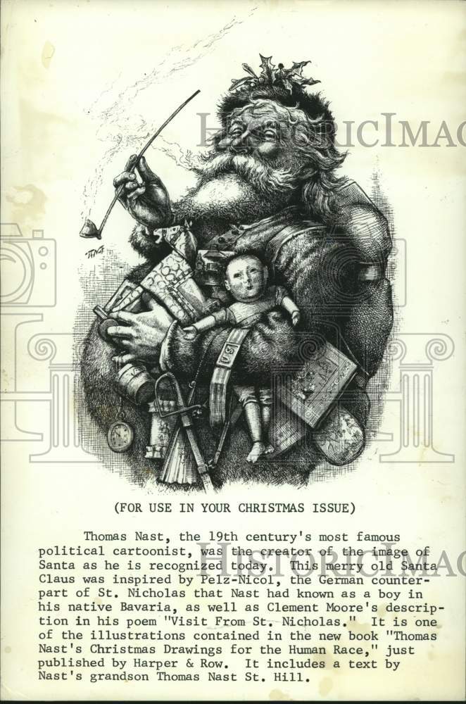 1993 Press Photo 19th Century Illustration of Santa Claus by Thomas Nast- Historic Images