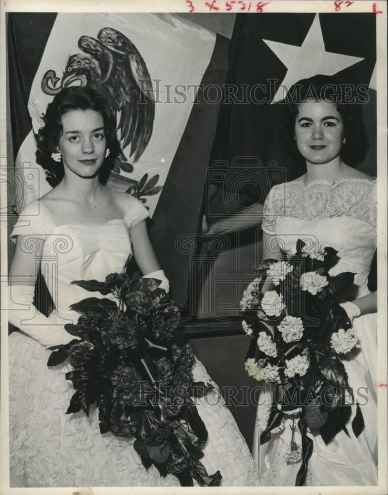1960 Press Photo Princesses Participate in Pageant of Flags, Houston, Texas