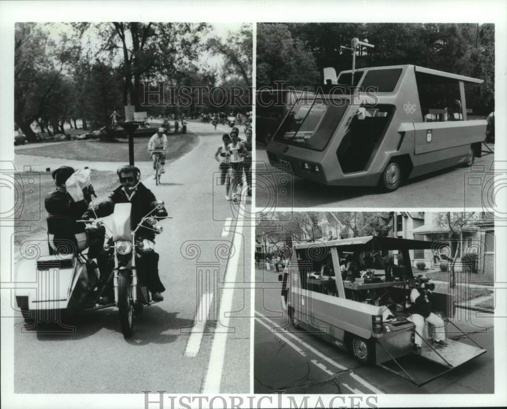 1894 Press Photo Electric Vehicles Utilized During Olympics Events, Los Angeles- Historic Images