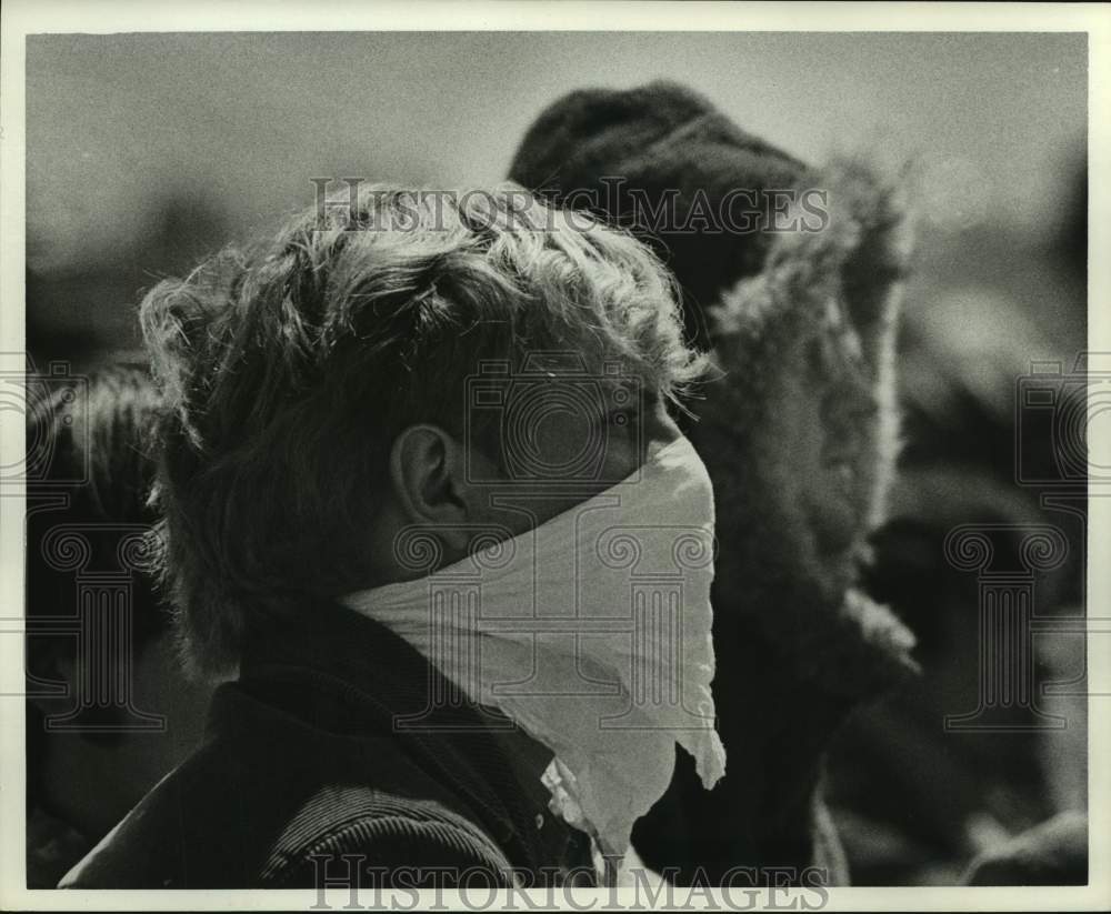 1970 Press Photo Protected From Dust at Southwest '70 Peace Festival in Texas- Historic Images