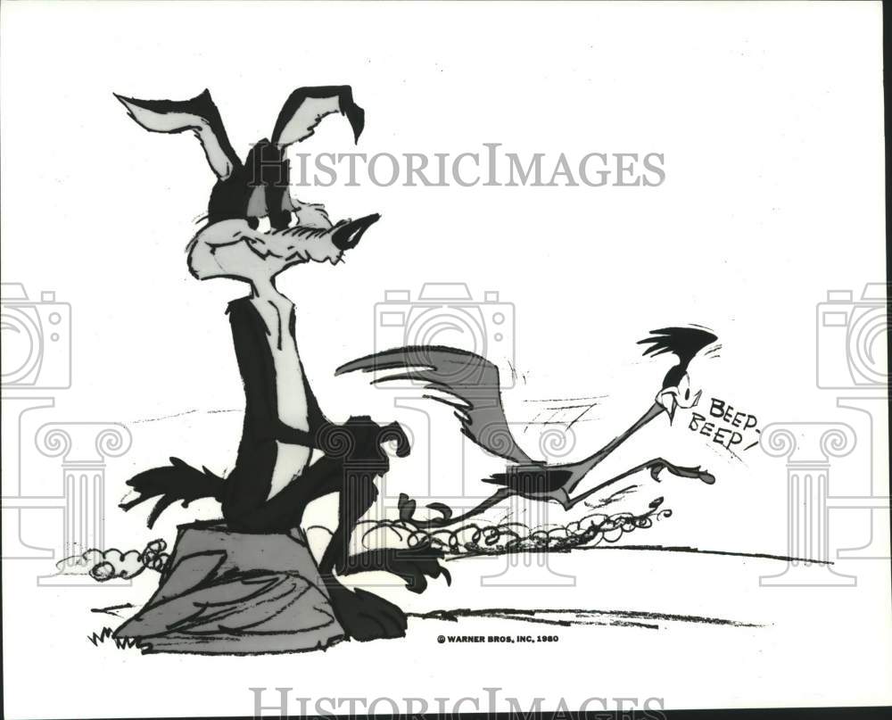 1988 Press Photo Wile E. Coyote & Road Runner in "Bugs Bunny's Bustin' Out"