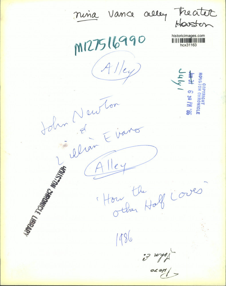 1986 Press Photo "How The Other Half Loves" at Alley Theater in Houston