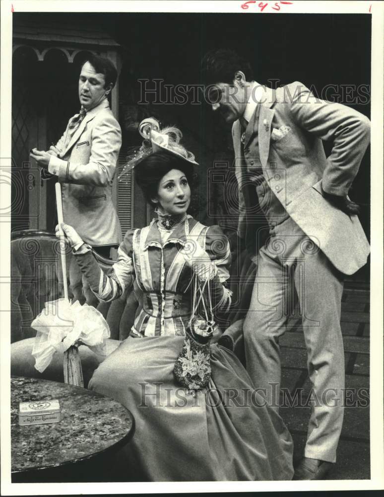 1977 Press Photo Actors in Scene at Alley Theater, Houston - hcx31976- Historic Images