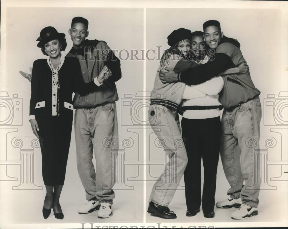 1993 Press Photo Scenes from &quot;Fresh Prince&quot; premiere - Will &amp; Carlton at college- Historic Images