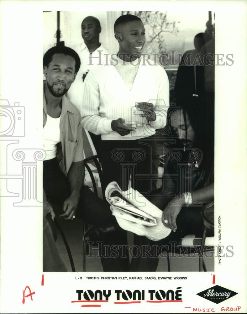 1996 Press Photo Singers Tony Toni Tone ace Soul 101 on the fresh House of Music- Historic Images