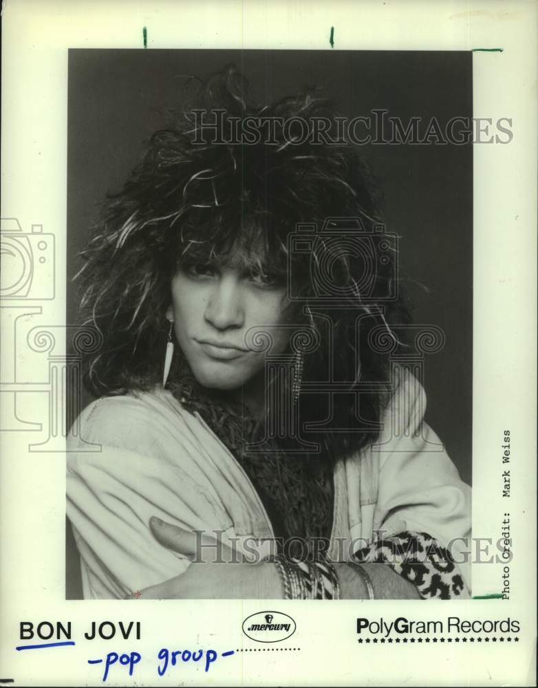 1985 Press Photo Singer Bon Jovi - hcx39166- Historic Images