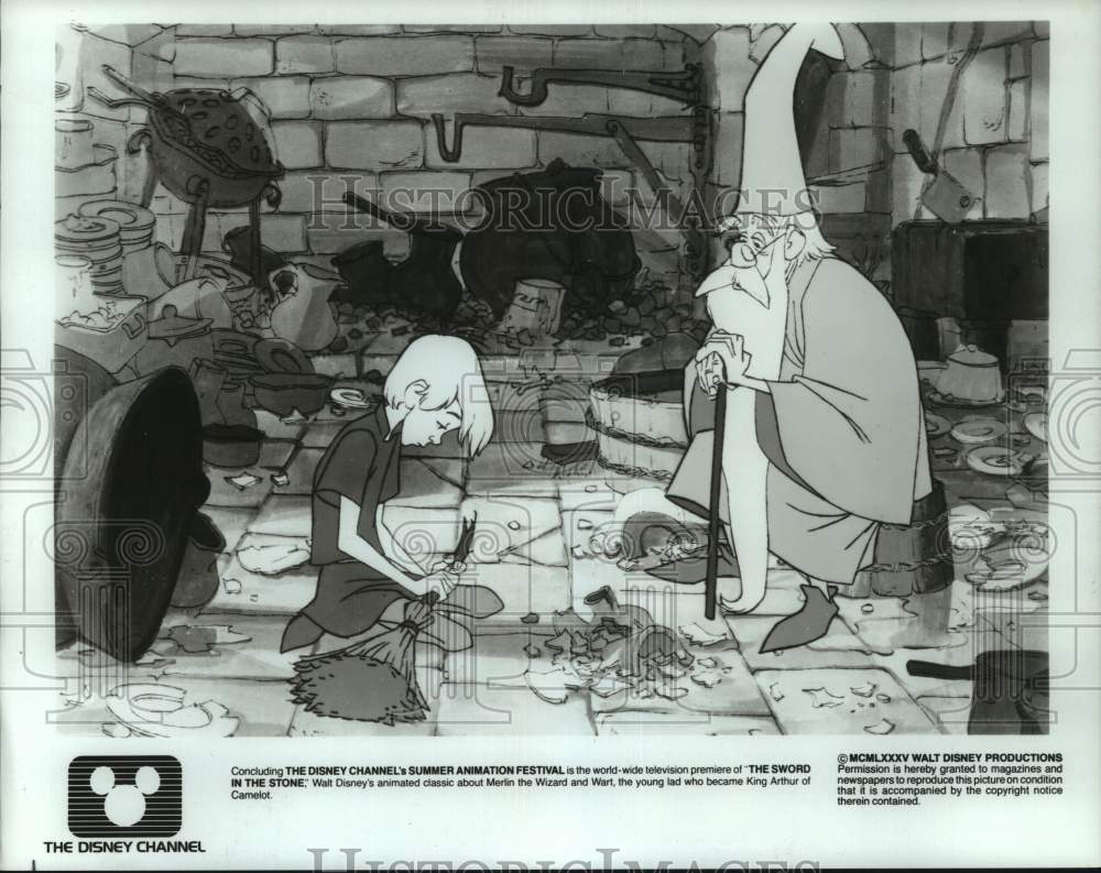 1985 Press Photo Scene from Walt Disney&#39;s &quot;The Sword in the Stone&quot; - hcx41129- Historic Images