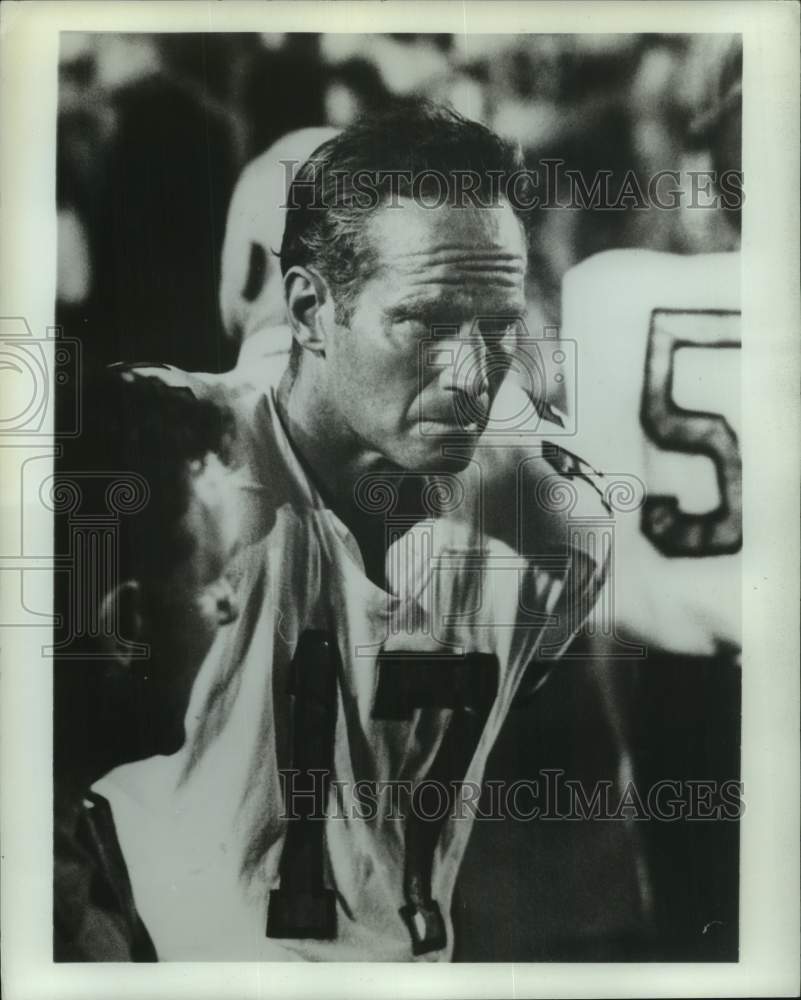 1971 Press Photo Charlton Heston as an aging quarterback in "Pro." - hcx42075- Historic Images